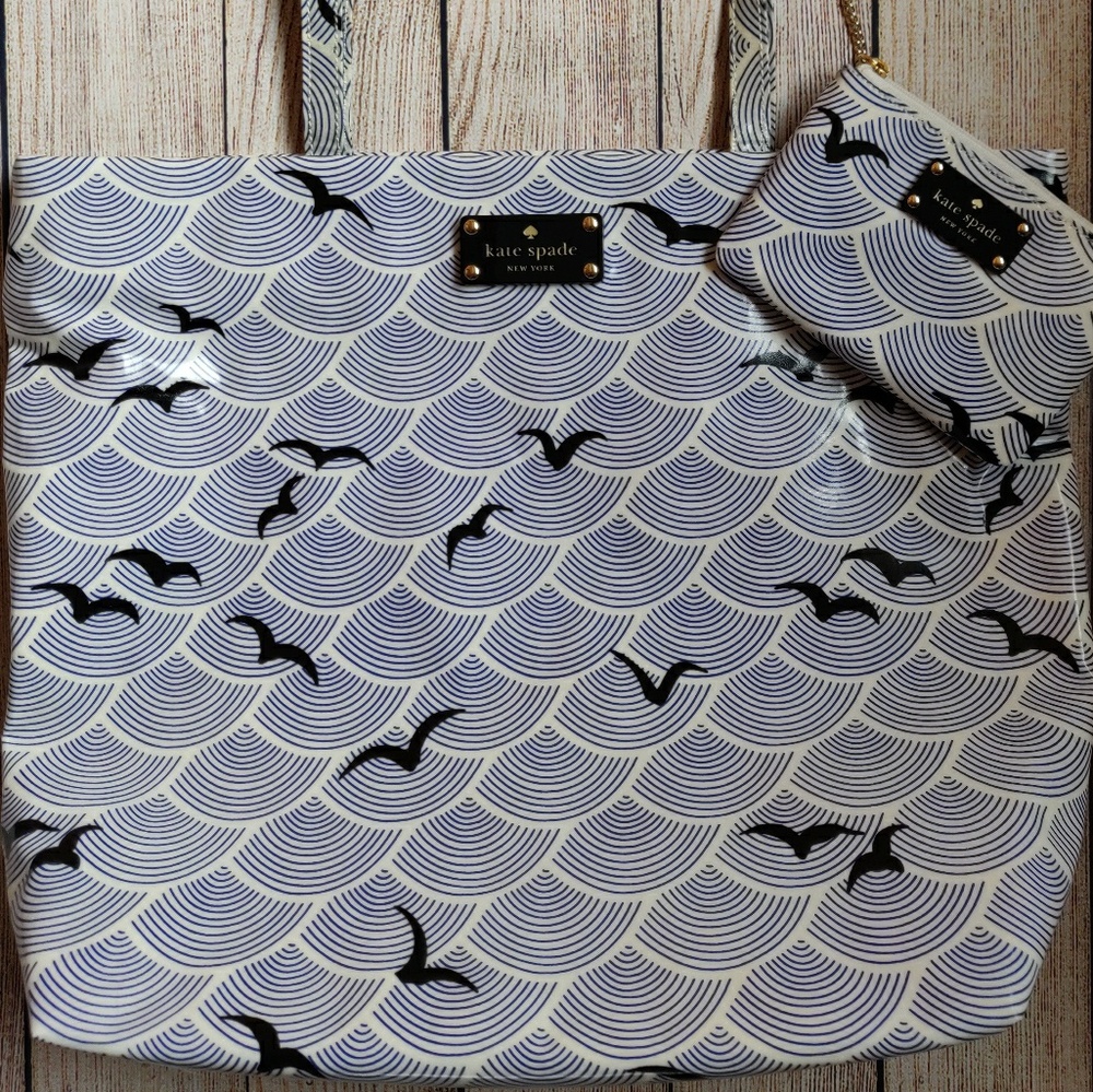 Authentic Kate Spade Birdovarch Tote & Pouch